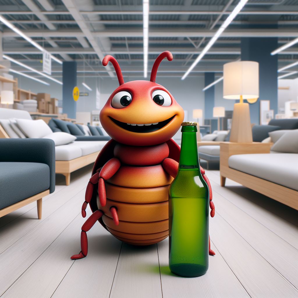 ploșniță înainte de meci, alegând o canape dintr-un magazin de mobilă din București