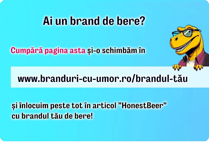 Pagină de vânzare branduri cu umor honest beer bere cinstită